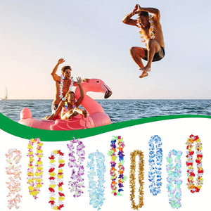 Planet Gates 50PCS/package 50pcs, Hawaiian Leis Necklace Tropical Luau Hawaii Flower Lei Theme Party Favors Lais Headbands Holiday Wedding Beach Birthday Decorations I Hawaiian Leis Party Supplies