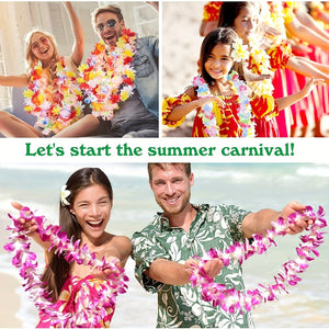 Planet Gates 50PCS/package 50pcs, Hawaiian Leis Necklace Tropical Luau Hawaii Flower Lei Theme Party Favors Lais Headbands Holiday Wedding Beach Birthday Decorations I Hawaiian Leis Party Supplies