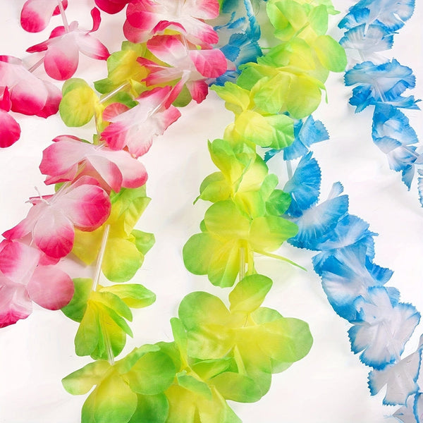 Planet Gates 50PCS/package 50pcs, Hawaiian Leis Necklace Tropical Luau Hawaii Flower Lei Theme Party Favors Lais Headbands Holiday Wedding Beach Birthday Decorations I Hawaiian Leis Party Supplies