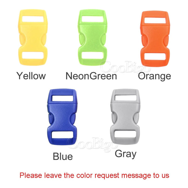 Planet Gates 50pcs Paracord Bracelet Buckle Curved Side Release Buckles for DIY Parachute Wristband Pet Collar Outdoor Camp Strap 10mm