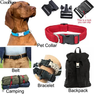Planet Gates 50pcs Paracord Bracelet Buckle Curved Side Release Buckles for DIY Parachute Wristband Pet Collar Outdoor Camp Strap 10mm
