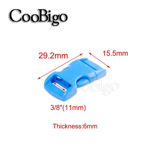 Planet Gates 50pcs Paracord Bracelet Buckle Curved Side Release Buckles for DIY Parachute Wristband Pet Collar Outdoor Camp Strap 10mm