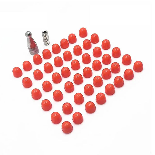 Planet Gates 50pcs Red Kit 50pcs Dent Repair Tools Knock Down Head Replacement With Heads Cover Paintless Car Dent Repair Hand Tool Accessories Tools Kit