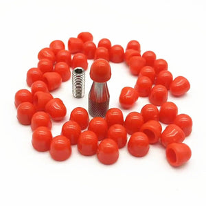 Planet Gates 50pcs Red Kit 50pcs Dent Repair Tools Knock Down Head Replacement With Heads Cover Paintless Car Dent Repair Hand Tool Accessories Tools Kit