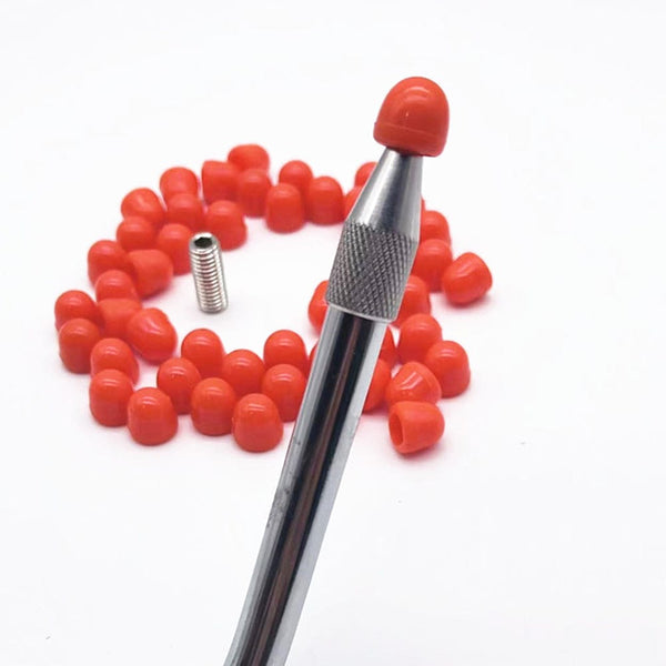 Planet Gates 50pcs Red Kit 50pcs Dent Repair Tools Knock Down Head Replacement With Heads Cover Paintless Car Dent Repair Hand Tool Accessories Tools Kit