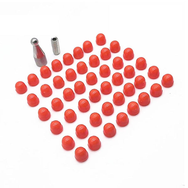 Planet Gates 50pcs Red Kit 50pcs Dent Repair Tools Knock Down Head Replacement With Heads Cover Paintless Car Dent Repair Hand Tool Accessories Tools Kit