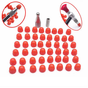 Planet Gates 50pcs Red Kit 50pcs Dent Repair Tools Knock Down Head Replacement With Heads Cover Paintless Car Dent Repair Hand Tool Accessories Tools Kit