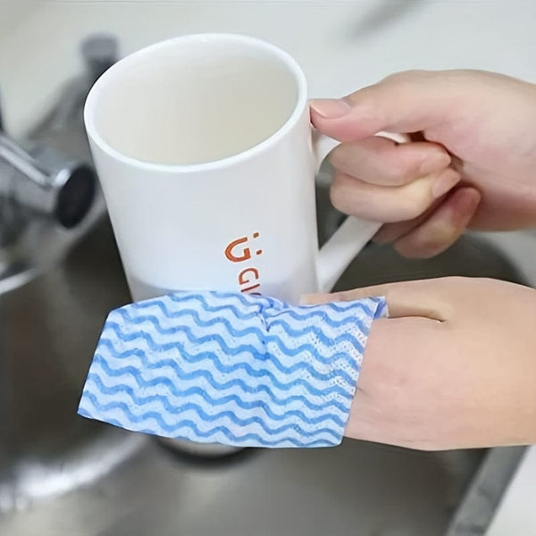Planet Gates 50pcs/roll Thickened Dish Cleaning Wipes - Disposable Cleaning Towels For Kitchen And Bathroom - Convenient And Effective Cleaning Cloths For Tableware And Surfaces