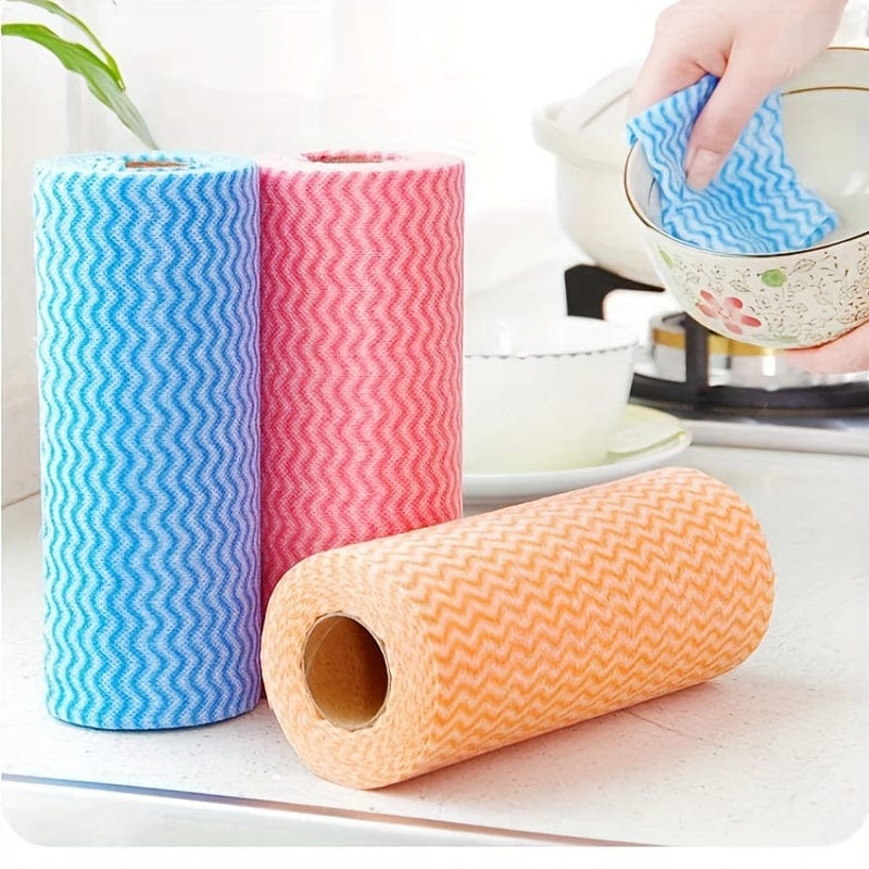 Planet Gates 50pcs/roll Thickened Dish Cleaning Wipes - Disposable Cleaning Towels For Kitchen And Bathroom - Convenient And Effective Cleaning Cloths For Tableware And Surfaces