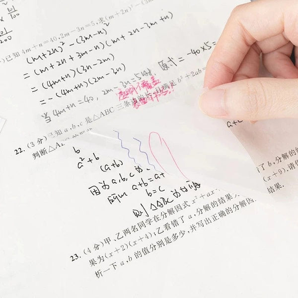 Planet Gates 50PCS Transparent Sticky Notes Memo Pad Art Paper Student School Office Stationary Non-Covering Index Stickers Planner Notepad