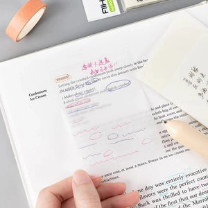 Planet Gates 50PCS Transparent Sticky Notes Memo Pad Art Paper Student School Office Stationary Non-Covering Index Stickers Planner Notepad