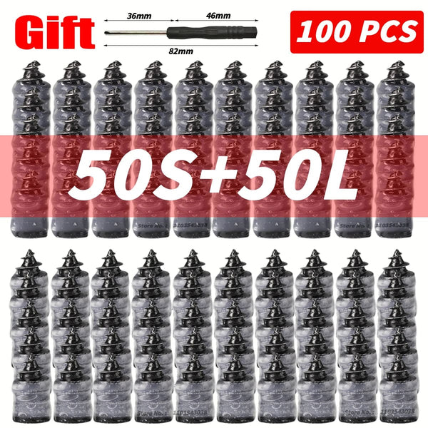 Planet Gates (50S 50L Mix) 100PCS 10-100PCS Universal Vacuum Car Tyre Repair Rubber Nail For Car Motorcycle Scooter Tubeless Tire Repair Kit Glue Free Tire Nails