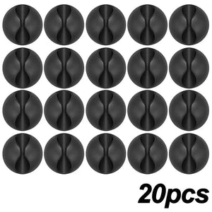 Planet Gates 50x White 5/50Pcs Mini Cable Winder Organizer USB Charging Cable Clips Desk Tidy Organiser Wire Cord Holder Protectors In Home Office Car