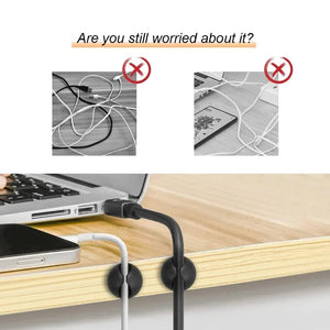 Planet Gates 50x White 5/50Pcs Mini Cable Winder Organizer USB Charging Cable Clips Desk Tidy Organiser Wire Cord Holder Protectors In Home Office Car