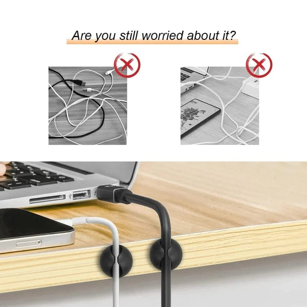 Planet Gates 50x White 5/50Pcs Mini Cable Winder Organizer USB Charging Cable Clips Desk Tidy Organiser Wire Cord Holder Protectors In Home Office Car