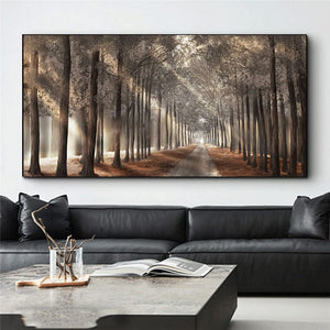 Planet Gates 50x100cm /19.7x39.4in  No Frame 1pc Nature Sunshine Canvas Painting, Trees Poster, Landscape Forest Wall Art Pictures, Scandinavian Prints, For Home Decor, No Frame