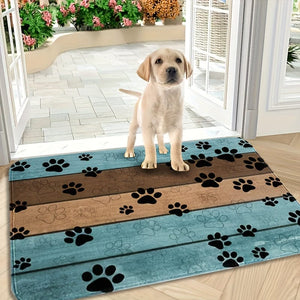 Planet Gates 50×80cm 1pc Footprint Pattern Entrance Door Mat, Absorbent Quick-dry Bathroom Pad, Washable Throw Carpet, Rug For Entryway Bathroom Dining Room Living Room Office Home Spring Decor