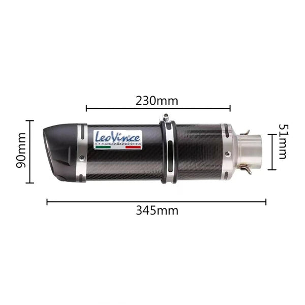 Planet Gates 51mm Motorcycle Exhaust Muffler Pipe LeoVince Escape Moto With DB Killer for Z1000 Z900 GSR600 FZ6N R1 R6 R3