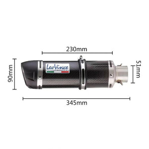 Planet Gates 51mm Motorcycle Exhaust Muffler Pipe LeoVince Escape Moto With DB Killer for Z1000 Z900 GSR600 FZ6N R1 R6 R3