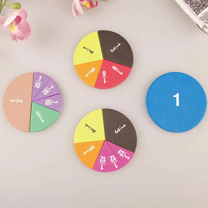 Planet Gates 51PCS Round 51Pcs Fractions Math Teaching Tool EVA Round Shape Instrument Kids Montessori Early Educational Math Development STEM Toy Gifts