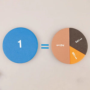 Planet Gates 51PCS Round 51Pcs Fractions Math Teaching Tool EVA Round Shape Instrument Kids Montessori Early Educational Math Development STEM Toy Gifts