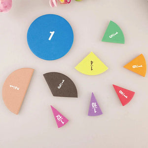 Planet Gates 51PCS Round 51Pcs Fractions Math Teaching Tool EVA Round Shape Instrument Kids Montessori Early Educational Math Development STEM Toy Gifts