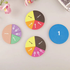 Planet Gates 51PCS Round 51Pcs Fractions Math Teaching Tool EVA Round Shape Instrument Kids Montessori Early Educational Math Development STEM Toy Gifts