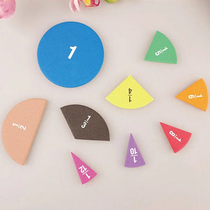 Planet Gates 51PCS Round 51Pcs Fractions Math Teaching Tool EVA Round Shape Instrument Kids Montessori Early Educational Math Development STEM Toy Gifts