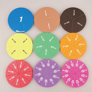 Planet Gates 51PCS Round 51Pcs Fractions Math Teaching Tool EVA Round Shape Instrument Kids Montessori Early Educational Math Development STEM Toy Gifts