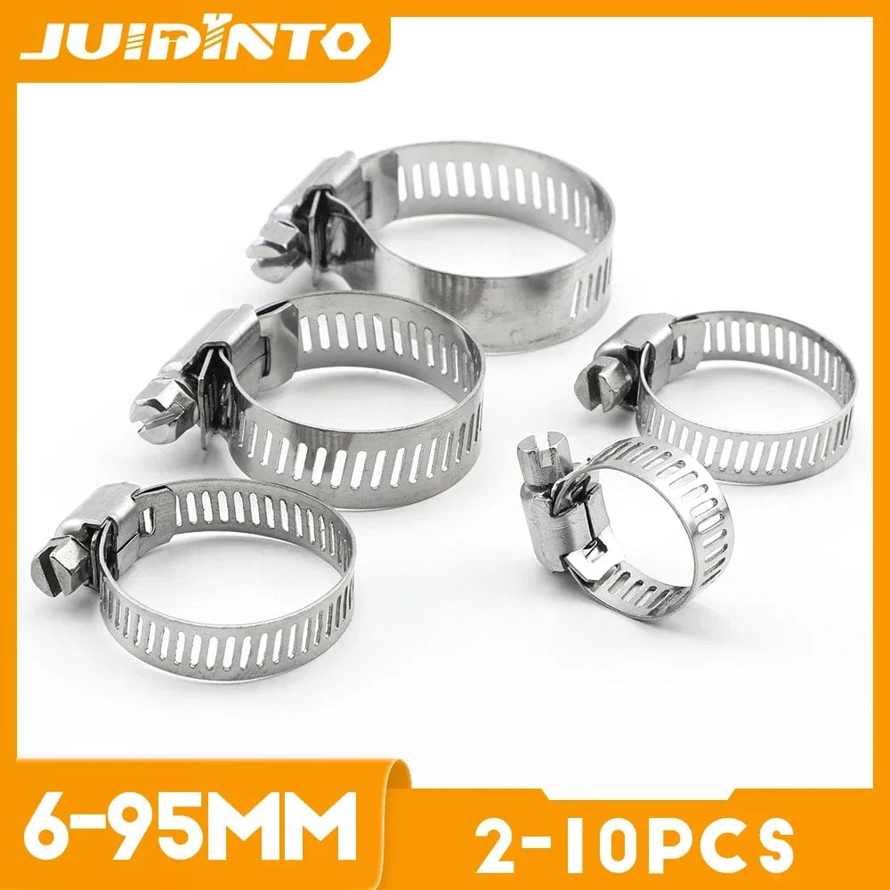 Planet Gates 52-76mm 2pcs JUIDINTO 2-10pcs Adjustable Worm Gear Hose Clamp Stainless Steel 6-95mm Hose Clip Lock for Water and Gas Pipes