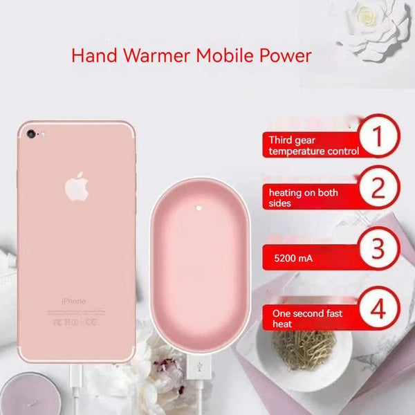 Planet Gates 5200mAh Hand Warmer Power Bank 2 In 1 USB Rechargeable Handy Warmers Winter Handheld Warmers Heater Electric Heater Warmer