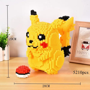Planet Gates 5210pcs 5210pcs Anime Pokemon Pikachu Diamond Micro Building Blocks Games Model  Mini Bricks Figure Difficult Decompression Toys Gift