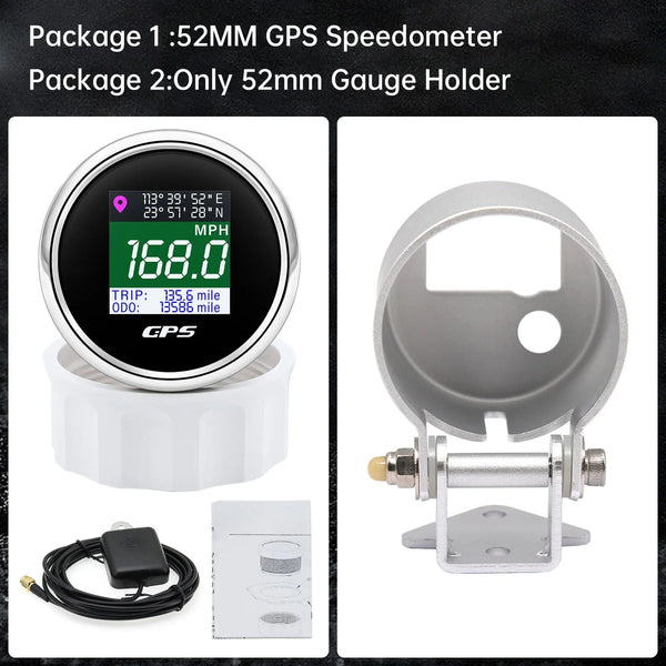 Planet Gates 52mm Digital GPS Speedometer TFT Screen Waterproof Odometer adjust Mph Knot Km/h Speed Gauge For Boat Car Motor Yacht 12V 24V