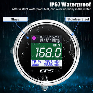 Planet Gates 52mm Digital GPS Speedometer TFT Screen Waterproof Odometer adjust Mph Knot Km/h Speed Gauge For Boat Car Motor Yacht 12V 24V