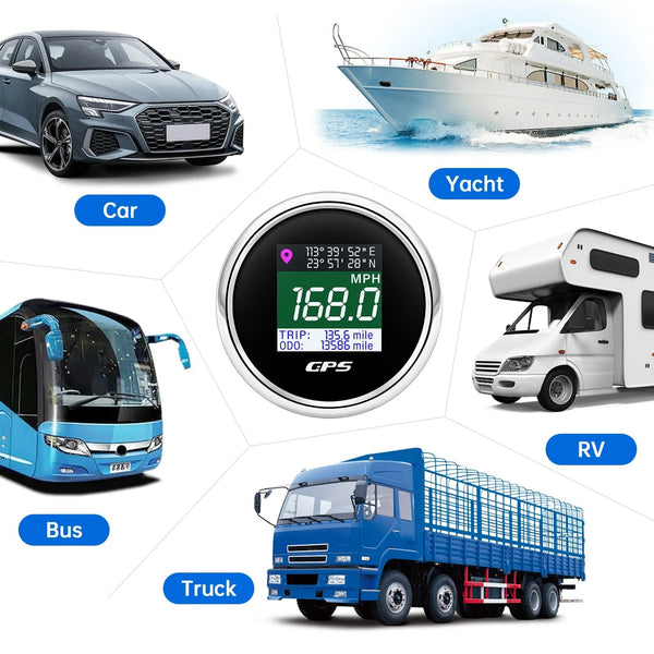 Planet Gates 52mm Digital GPS Speedometer TFT Screen Waterproof Odometer adjust Mph Knot Km/h Speed Gauge For Boat Car Motor Yacht 12V 24V