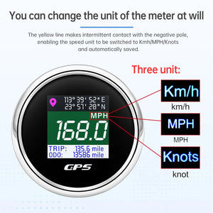 Planet Gates 52mm Digital GPS Speedometer TFT Screen Waterproof Odometer adjust Mph Knot Km/h Speed Gauge For Boat Car Motor Yacht 12V 24V