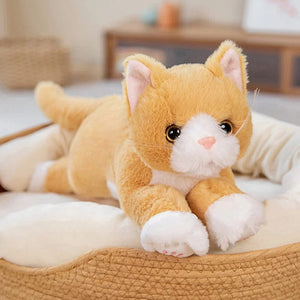 Planet Gates 53CM Cute Simulated Cat Doll Plush Toy Stuffed Soft Animal Plush white Gray Kitten Pillow Birthday Gift Pet Toys Decor