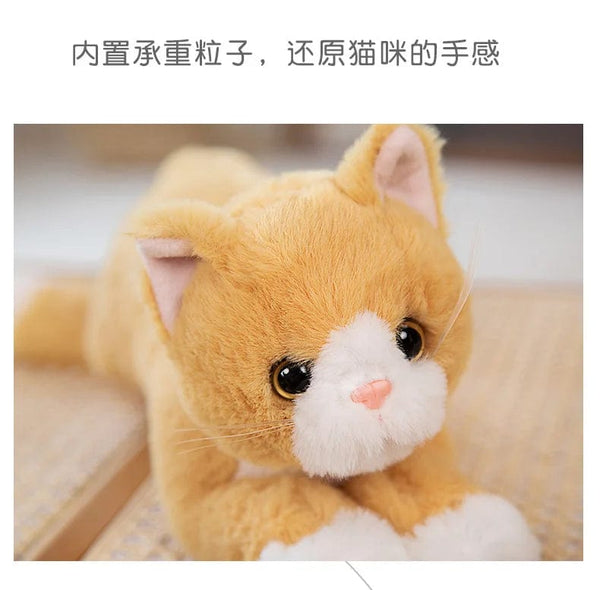 Planet Gates 53CM Cute Simulated Cat Doll Plush Toy Stuffed Soft Animal Plush white Gray Kitten Pillow Birthday Gift Pet Toys Decor