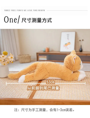 Planet Gates 53CM Cute Simulated Cat Doll Plush Toy Stuffed Soft Animal Plush white Gray Kitten Pillow Birthday Gift Pet Toys Decor