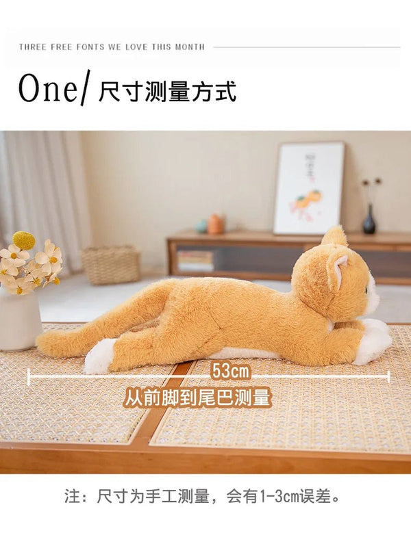 Planet Gates 53CM Cute Simulated Cat Doll Plush Toy Stuffed Soft Animal Plush white Gray Kitten Pillow Birthday Gift Pet Toys Decor
