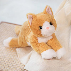 Planet Gates 53CM Cute Simulated Cat Doll Plush Toy Stuffed Soft Animal Plush white Gray Kitten Pillow Birthday Gift Pet Toys Decor