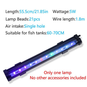 Planet Gates 55.5cm EU Plug LED Air Bubble Light Aquarium Lamp Underwater Submersible Fish Tank Light Color Changing Making Oxygen for Fish Tank