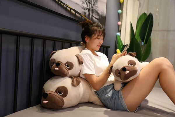 Planet Gates 55cm-90cm Cute Animal Kawaii Pug Dog Plush Toys Sleep Pillow Kids Christmas Birthday Gift Child Girl Xmas Valentine's Gift