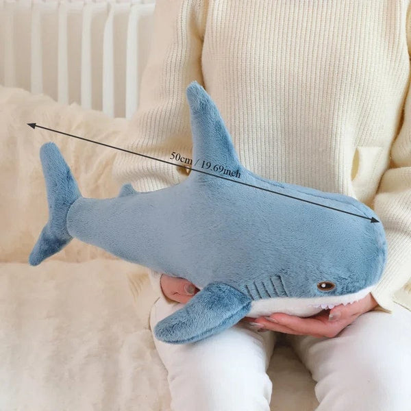 Planet Gates 55cm Blue Shark Plush Toy Stuffed Soft Cartoon Marine Animal Doll Baby Hug Pillow Sofa Cushion Lovely Children Birthday Gift