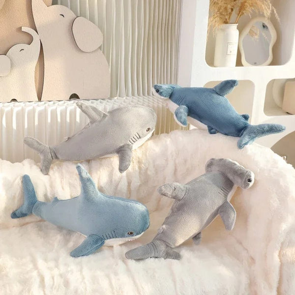 Planet Gates 55cm Blue Shark Plush Toy Stuffed Soft Cartoon Marine Animal Doll Baby Hug Pillow Sofa Cushion Lovely Children Birthday Gift