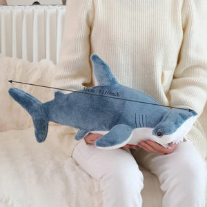 Planet Gates 55cm Blue Shark Plush Toy Stuffed Soft Cartoon Marine Animal Doll Baby Hug Pillow Sofa Cushion Lovely Children Birthday Gift