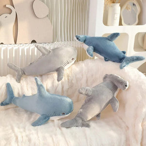 Planet Gates 55cm Blue Shark Plush Toy Stuffed Soft Cartoon Marine Animal Doll Baby Hug Pillow Sofa Cushion Lovely Children Birthday Gift