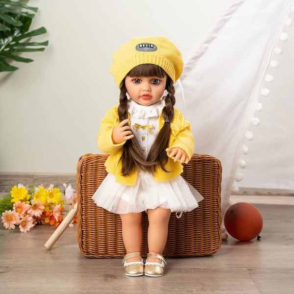 Planet Gates 55cm Dolls Full Body Silicone Vinyl Doll Beauty Long Hair Girl Lifelike Bewborn Baby Princess Bebe Dolls Doll Toys