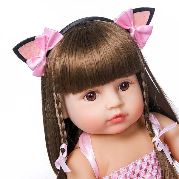 Planet Gates 55cm NPK bebe doll reborn toddler girl pink princess baty toy very soft full body silicone girl doll