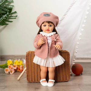 Planet Gates 55cm Reborn Dolls Full Body Silicone Vinyl Doll Beauty Long Hair Girl Lifelike Bewborn Baby Princess Bebe Dolls Reborn Doll Toys